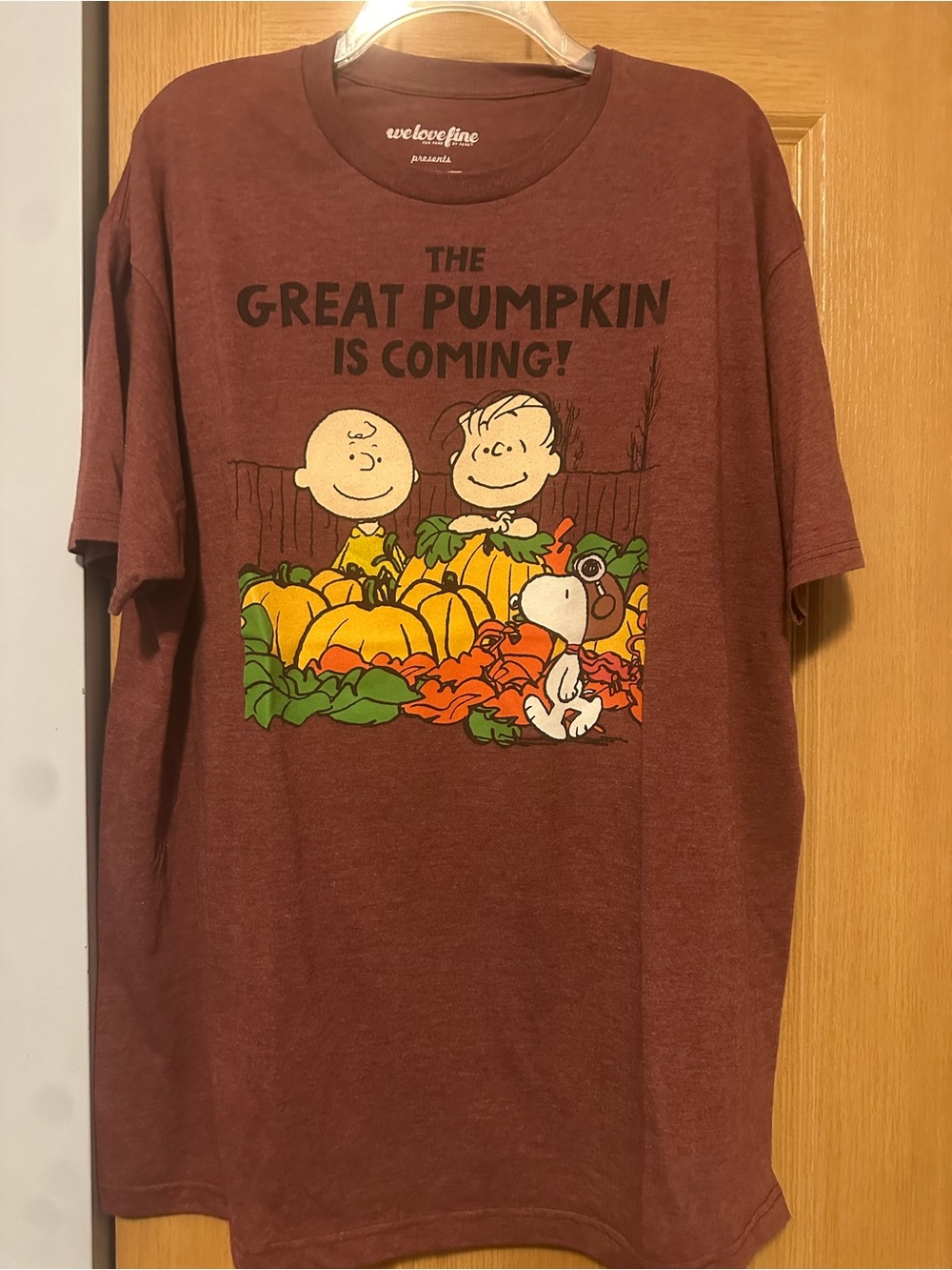 Peanuts Maroon 'The Great Pumpkin Is Coming' Short Sleeve Tee